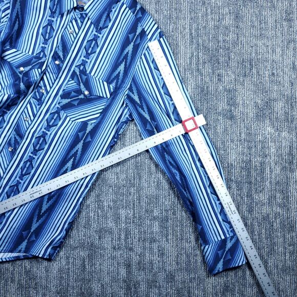 Rock & Roll Denim Pearl Snap Men’s M Aztec Western Southwest Rodeo Cowboy - Picture 9 of 14